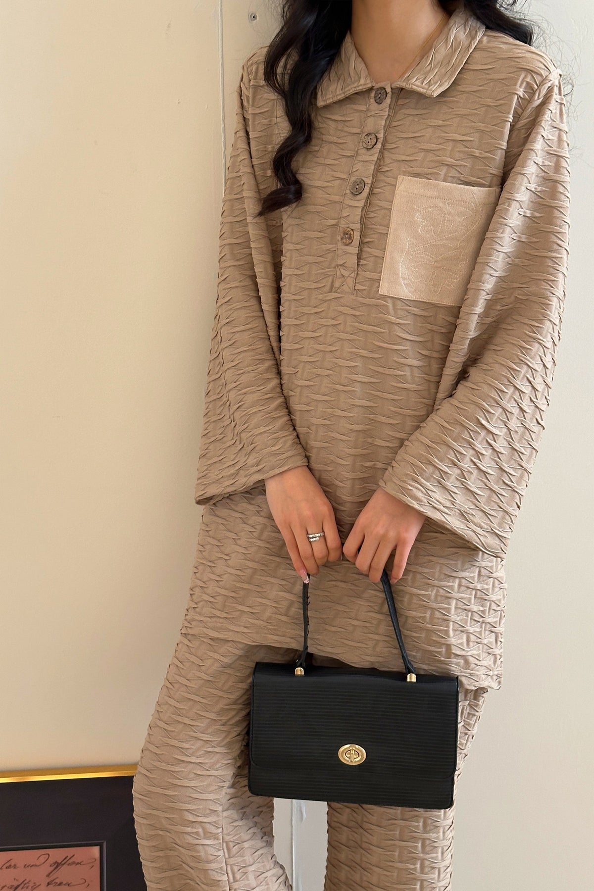 Mallorca Textured Suit with Statement pocket