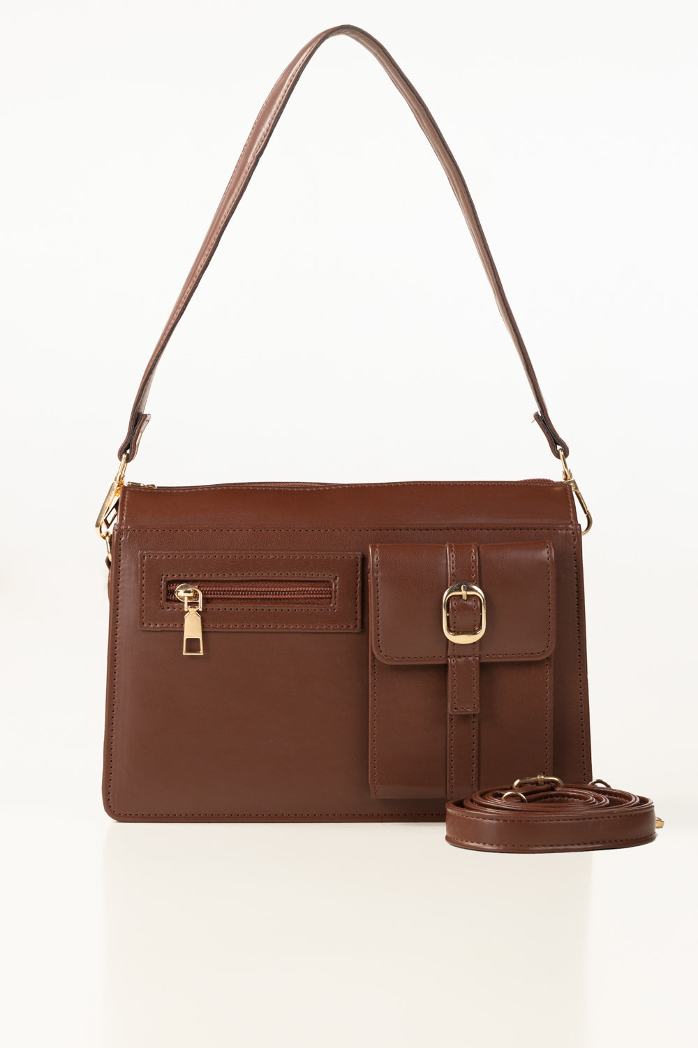 Dark Brown Shoulder Bag Ibs-Shb25-035