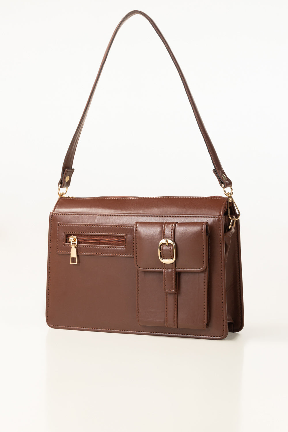 Dark Brown Shoulder Bag Ibs-Shb25-035