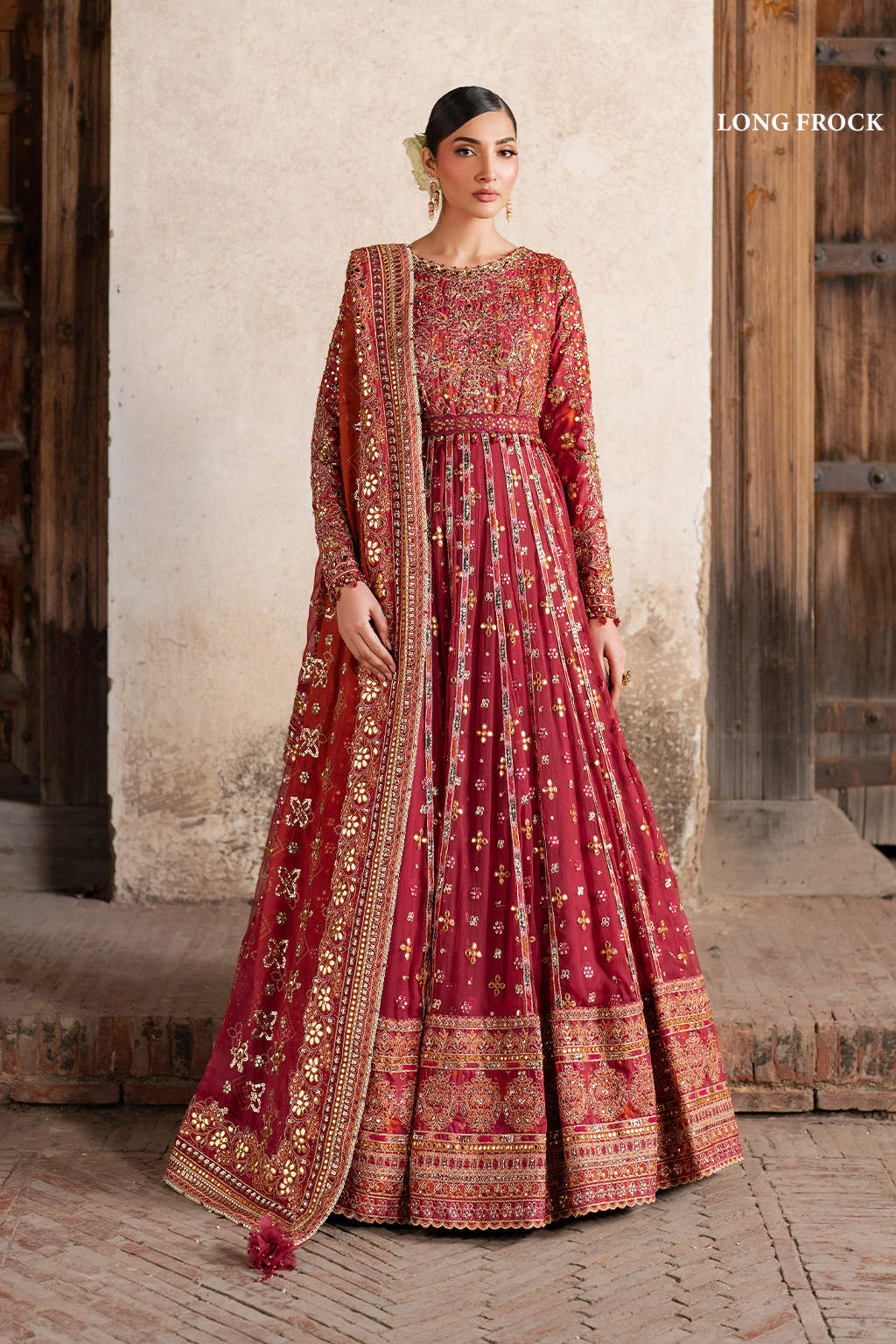 ILC-07 Embroidered Printed Silk (frock)