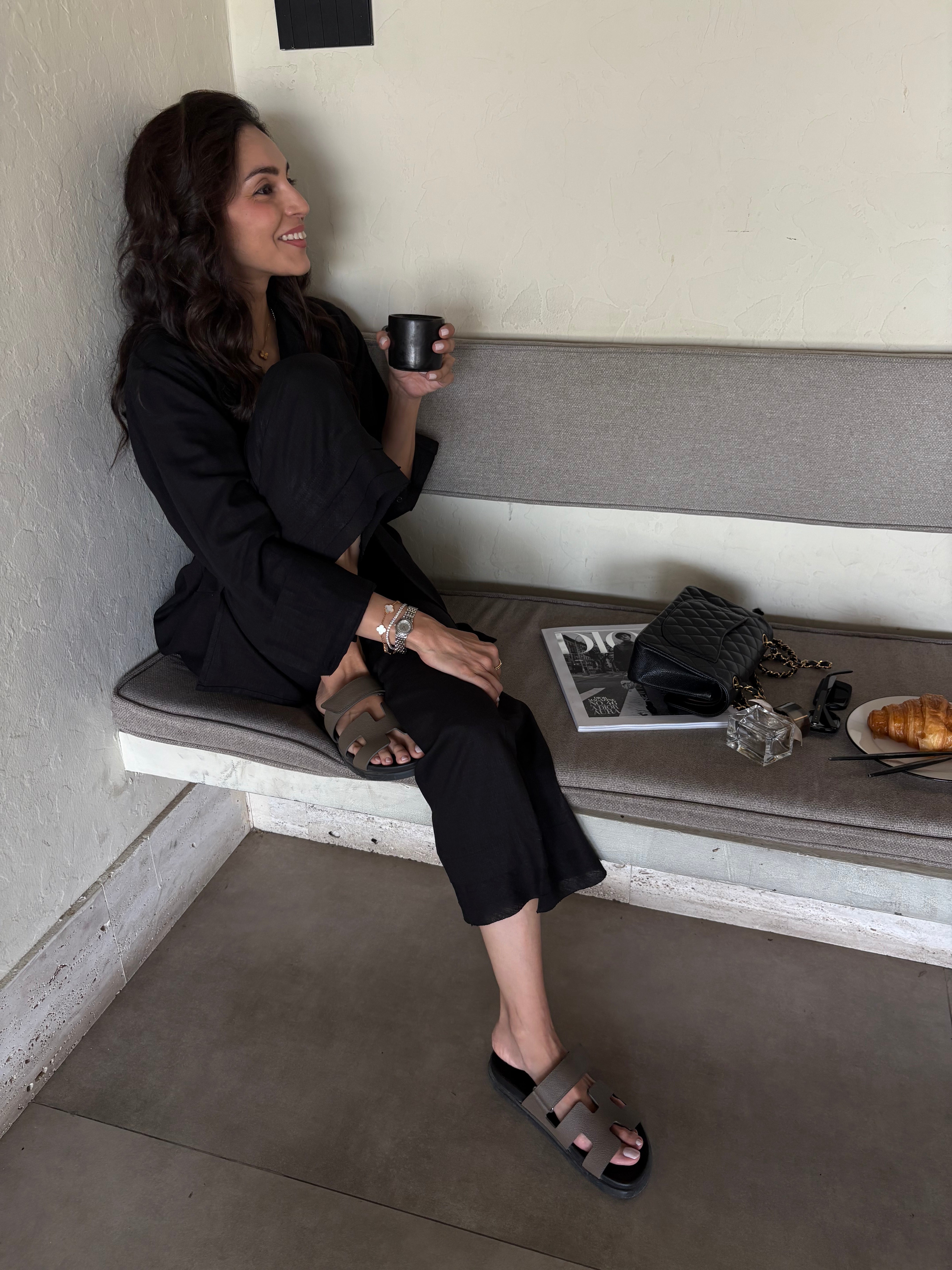 Black Linen Willow Set