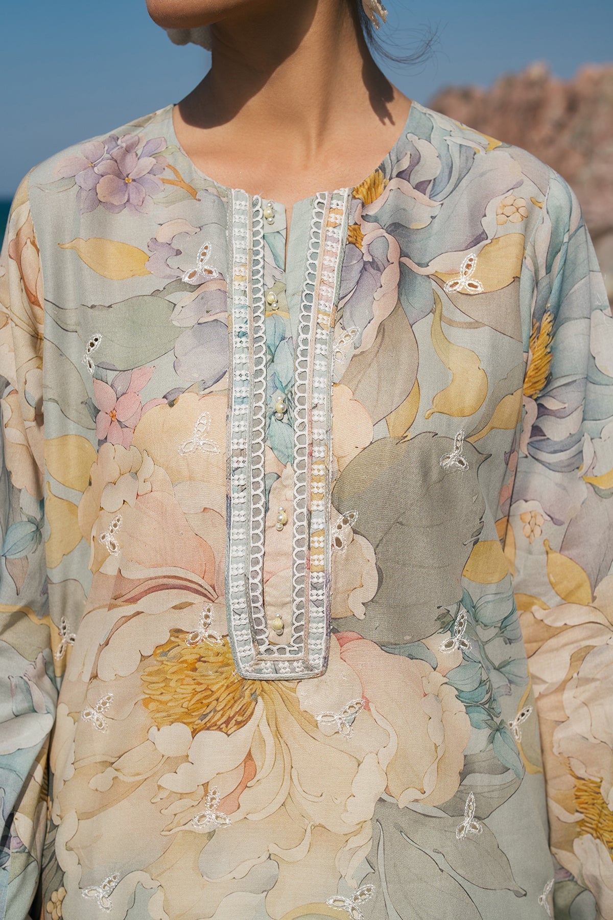 EMBROIDERED PRINTED LAWN SF-4121