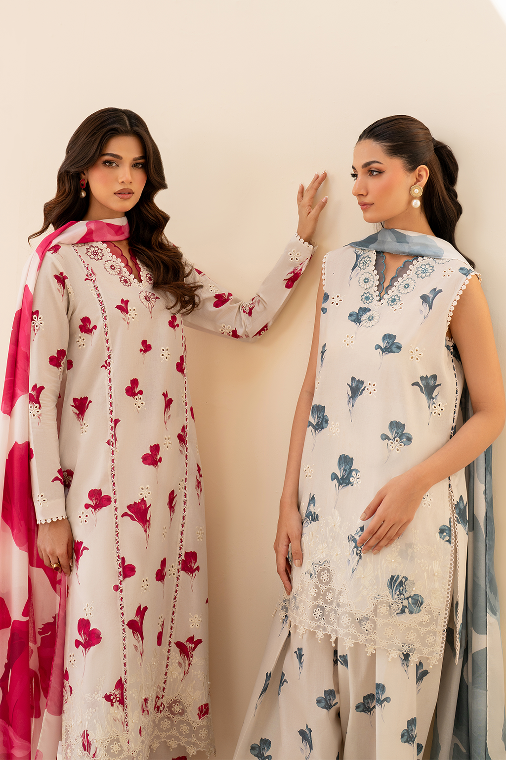UE-442 Borer Embroidered Printed Lawn