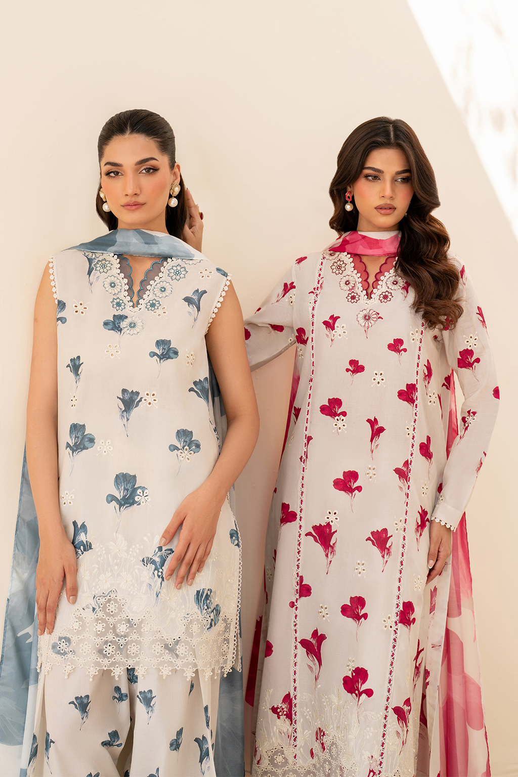 UE-442 Borer Embroidered Printed Lawn