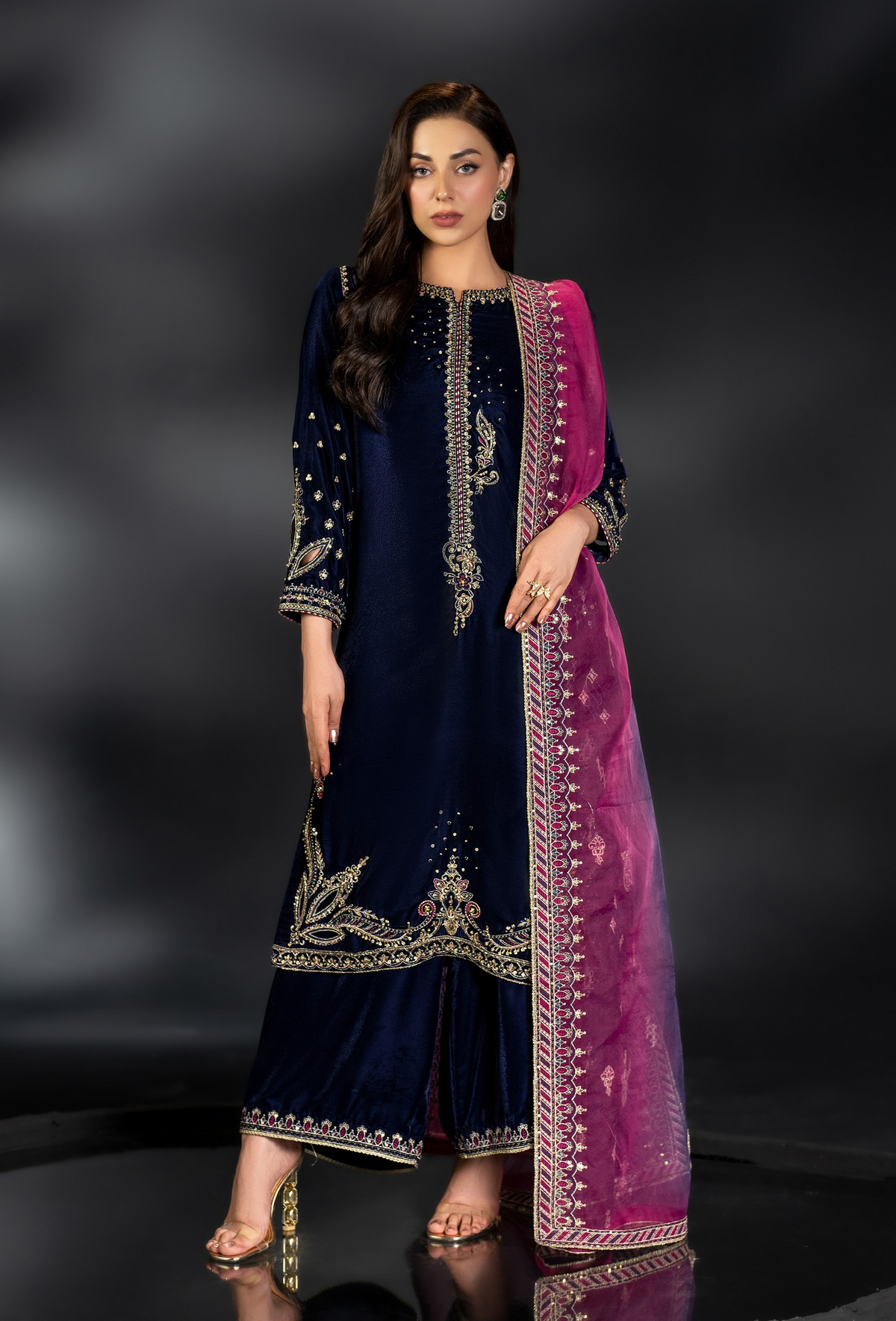 Naqshi Luxury Velvet Unstitched Velvet Collection IFRAH 9000 Micro Velvet