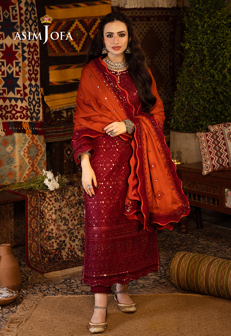 AJKTD-02 EMBROIDERED STITCHED 3 PCS