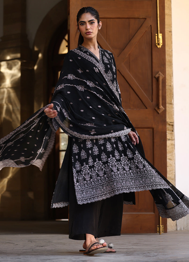 3 PC Chiffon Embroidered Suit12434501201040