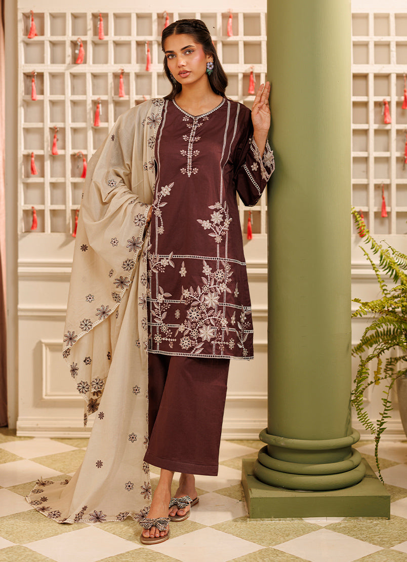 Embroidered 3 PC Suit