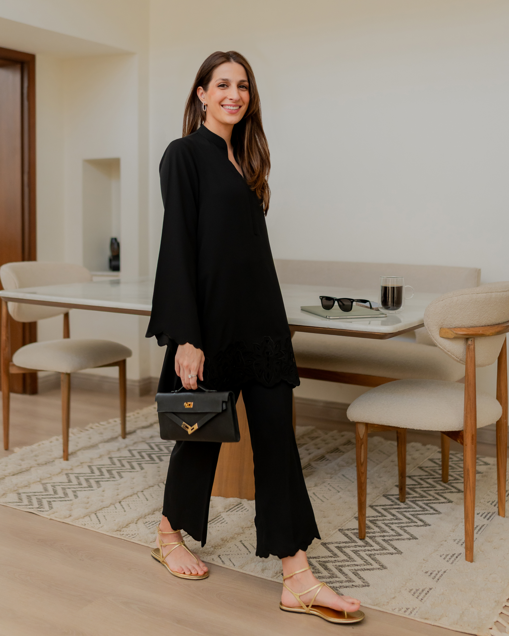 Black Cutwork Set