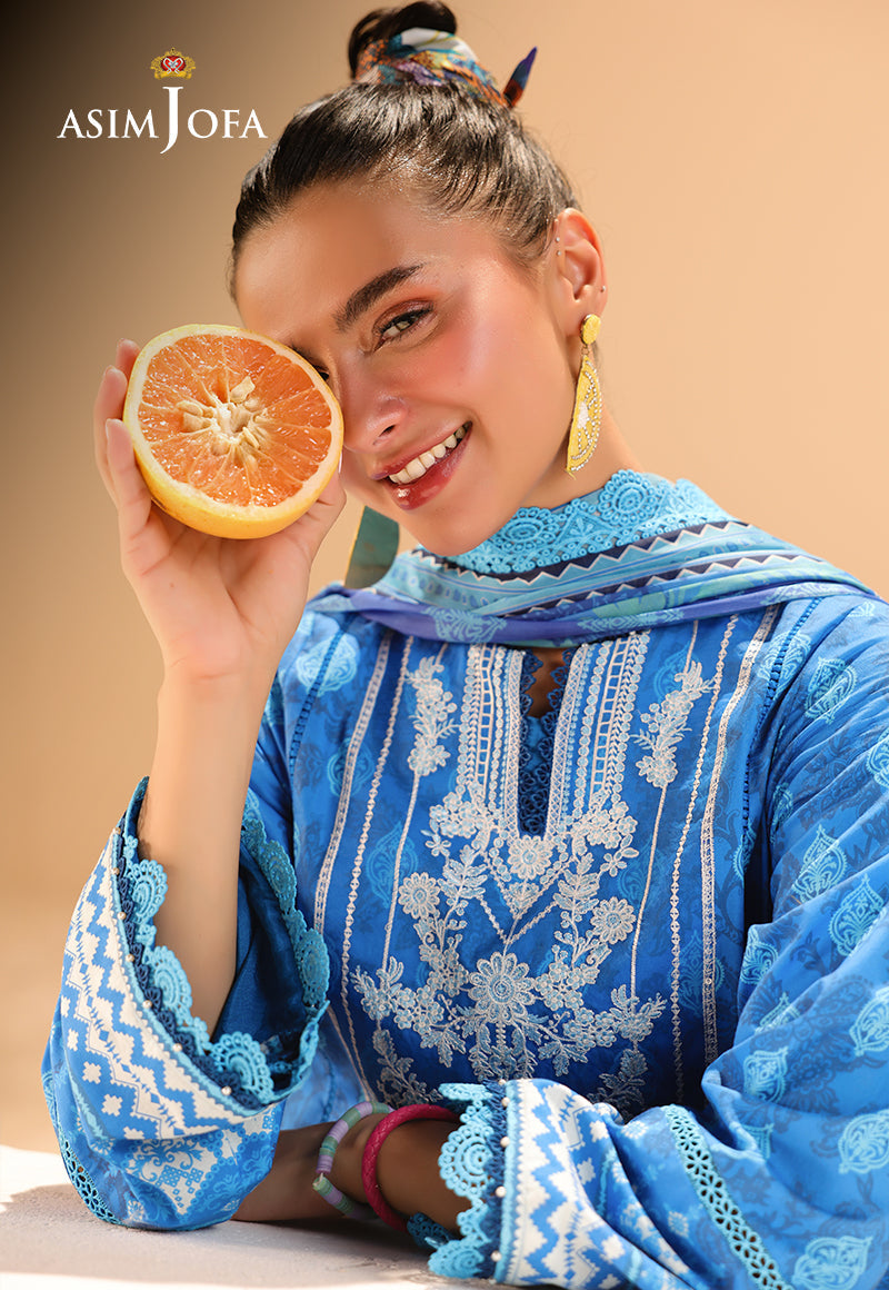 AJUBUD-24 Printed Embroidered Lawn Stitched 3 PCS