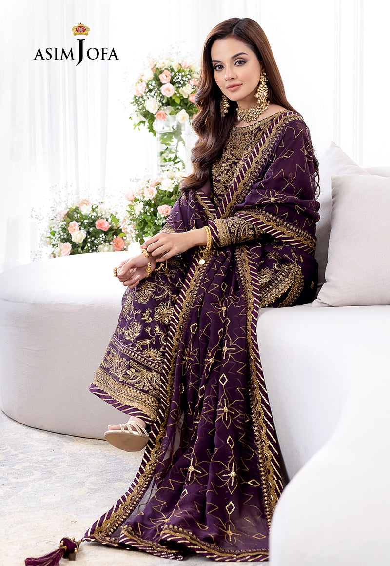 AJJM-06 DESIGNERS STITCHED EMBROIDERED CHIFFON 3 PCS