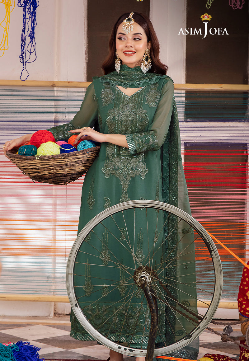 AJAB-23 EMBROIDERED CHIFFON 3 PCS