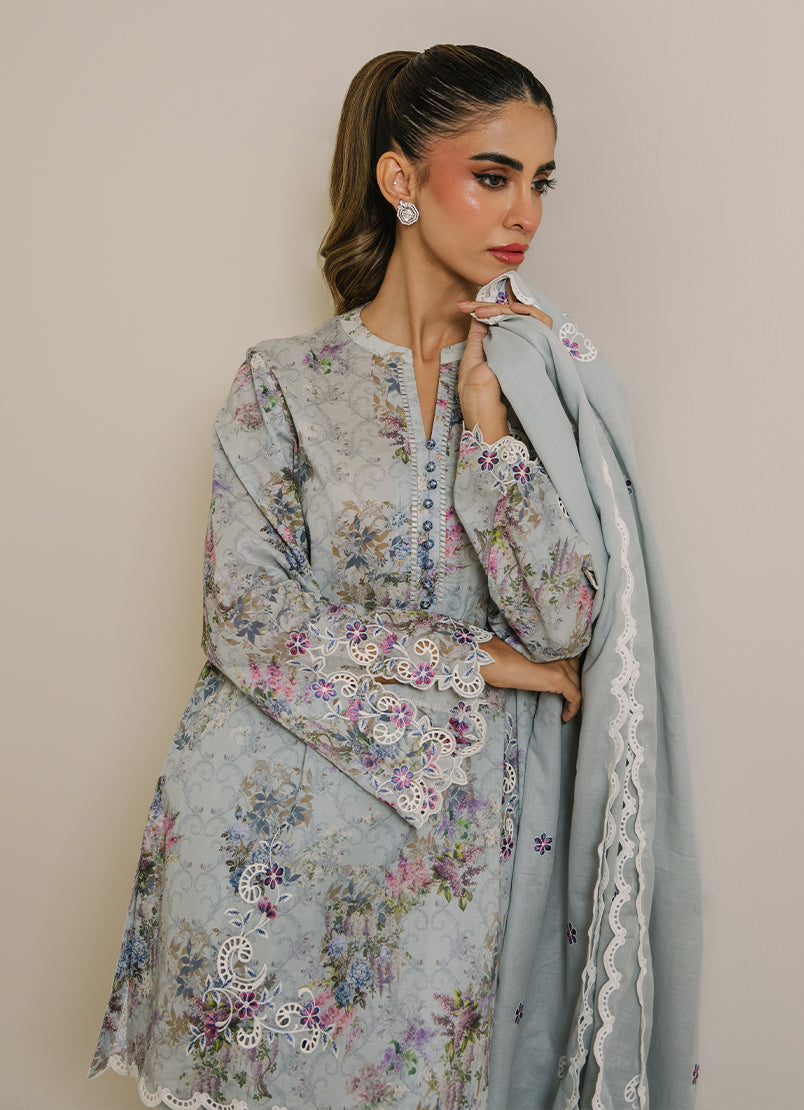 3 PC Printed Embroidered Suit