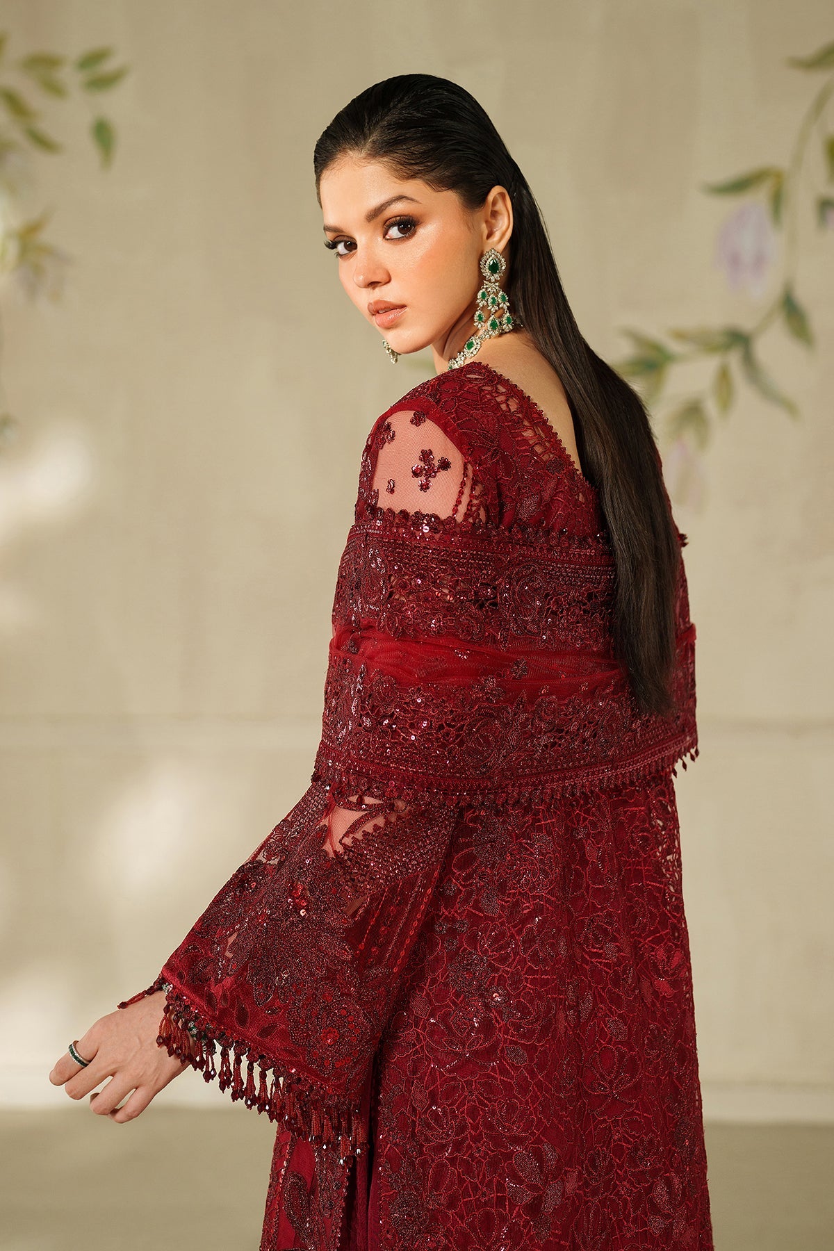 EMBROIDERED NET CH14-01 STITCHED