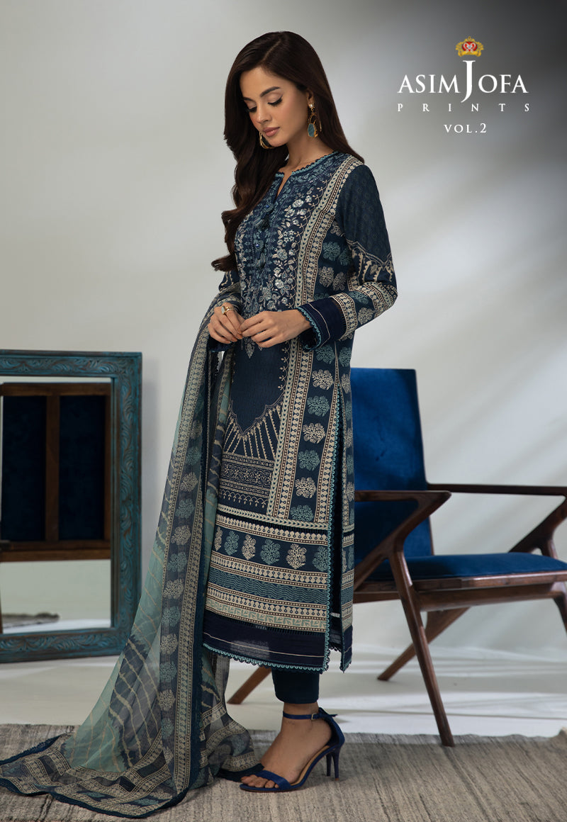 AJBP-46 EMBROIDERED LAWN 3-PCS