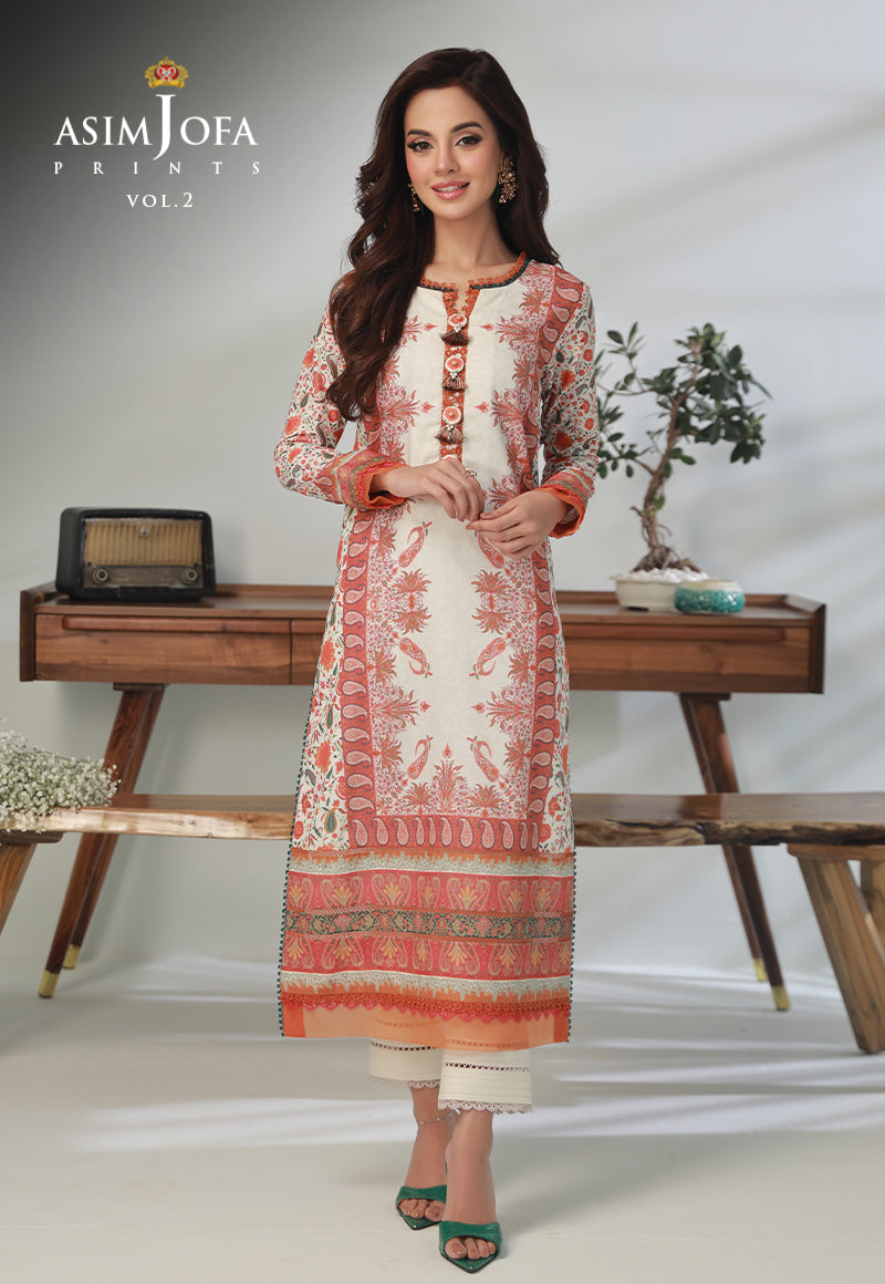 Ajbp-52 Printed Lawn 2 Pcs