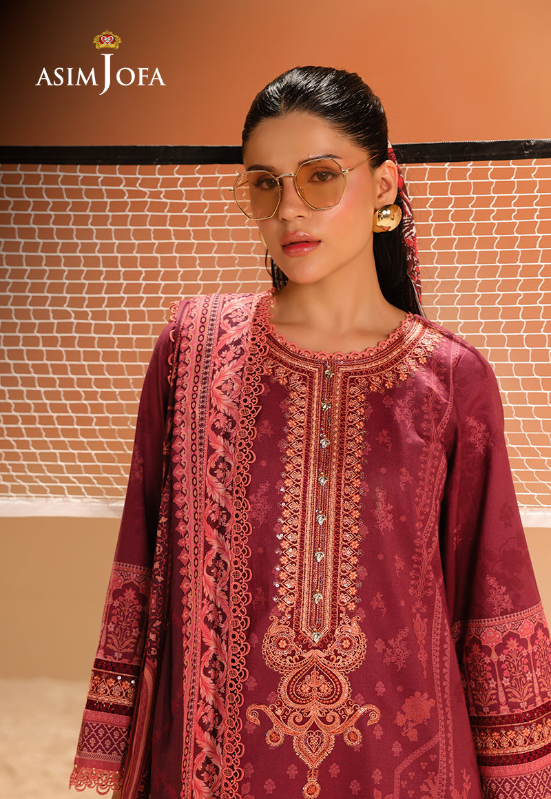 AJUBU-15 Printed Embroidered Lawn 2 Pcs