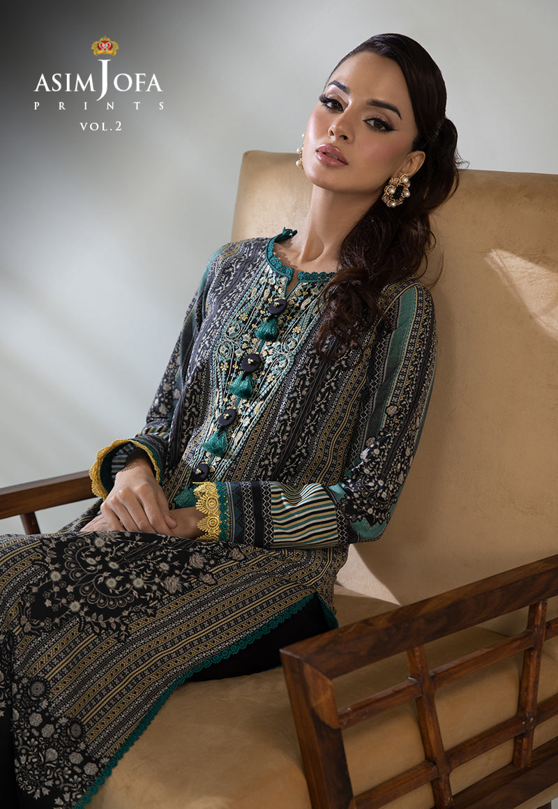 Ajbp-54 Embroidered Lawn 2-Pcs
