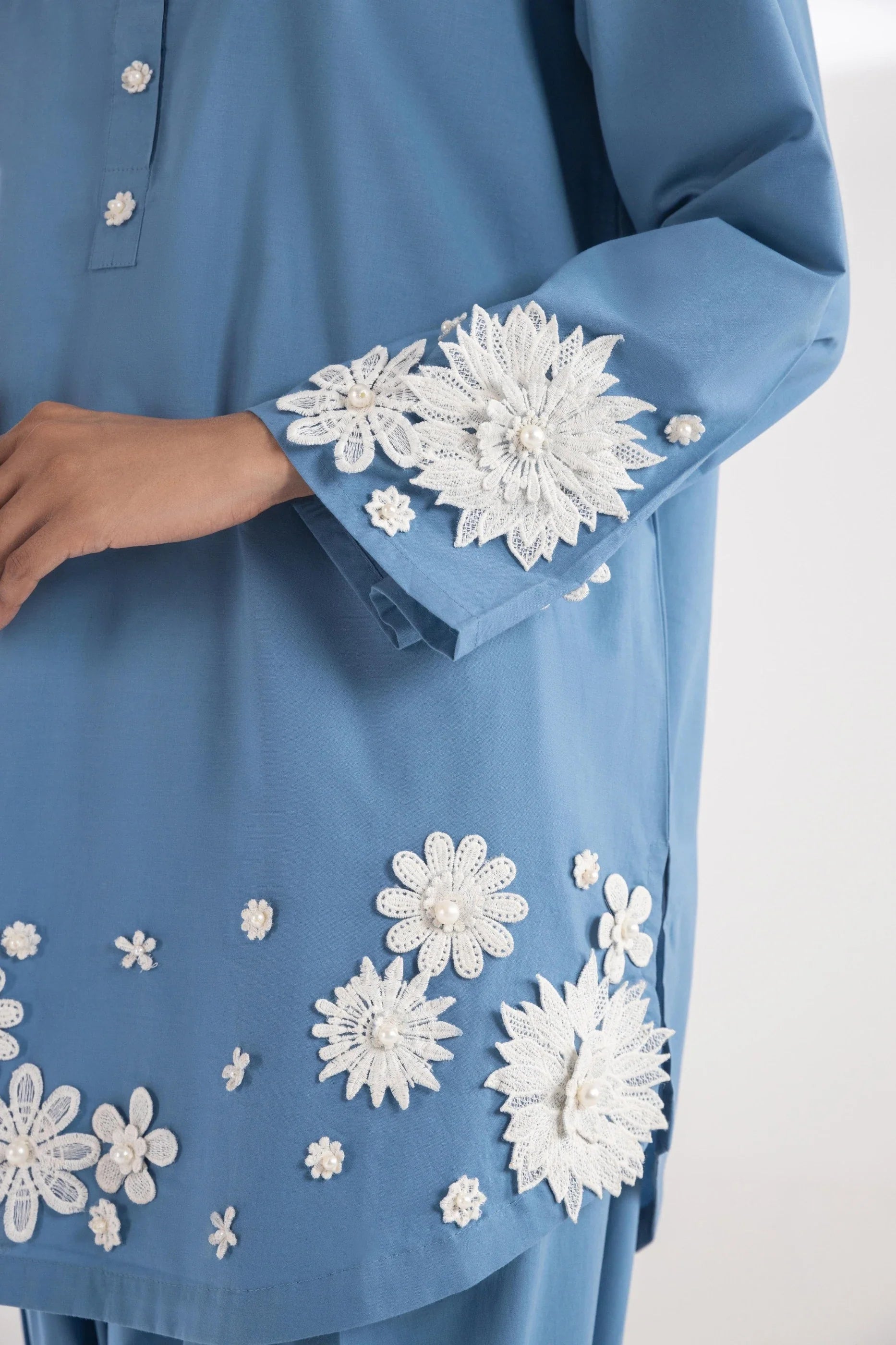 Stitched Embroidered Lawn Shirt + Shalwar