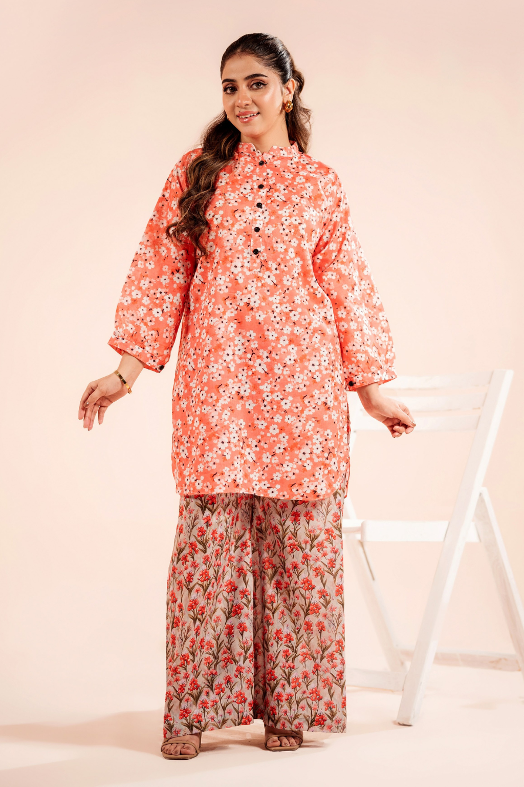 Coral Blossom Co-ord Set | 2PC