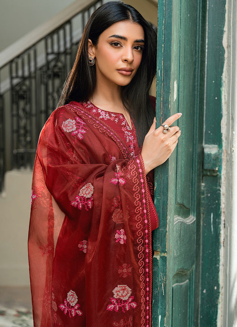 Embroidered 3 Pc Suit