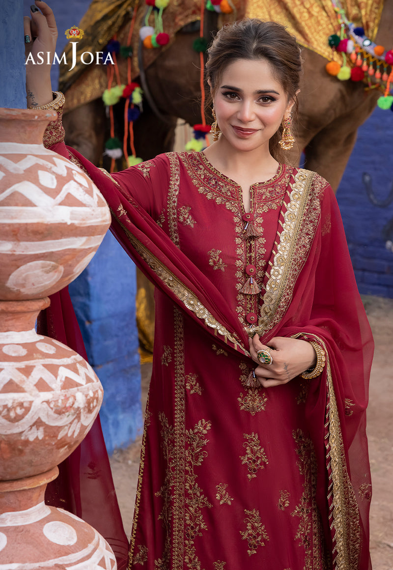 AJAB-09 EMBROIDERED LAWN SILK 3 PCS