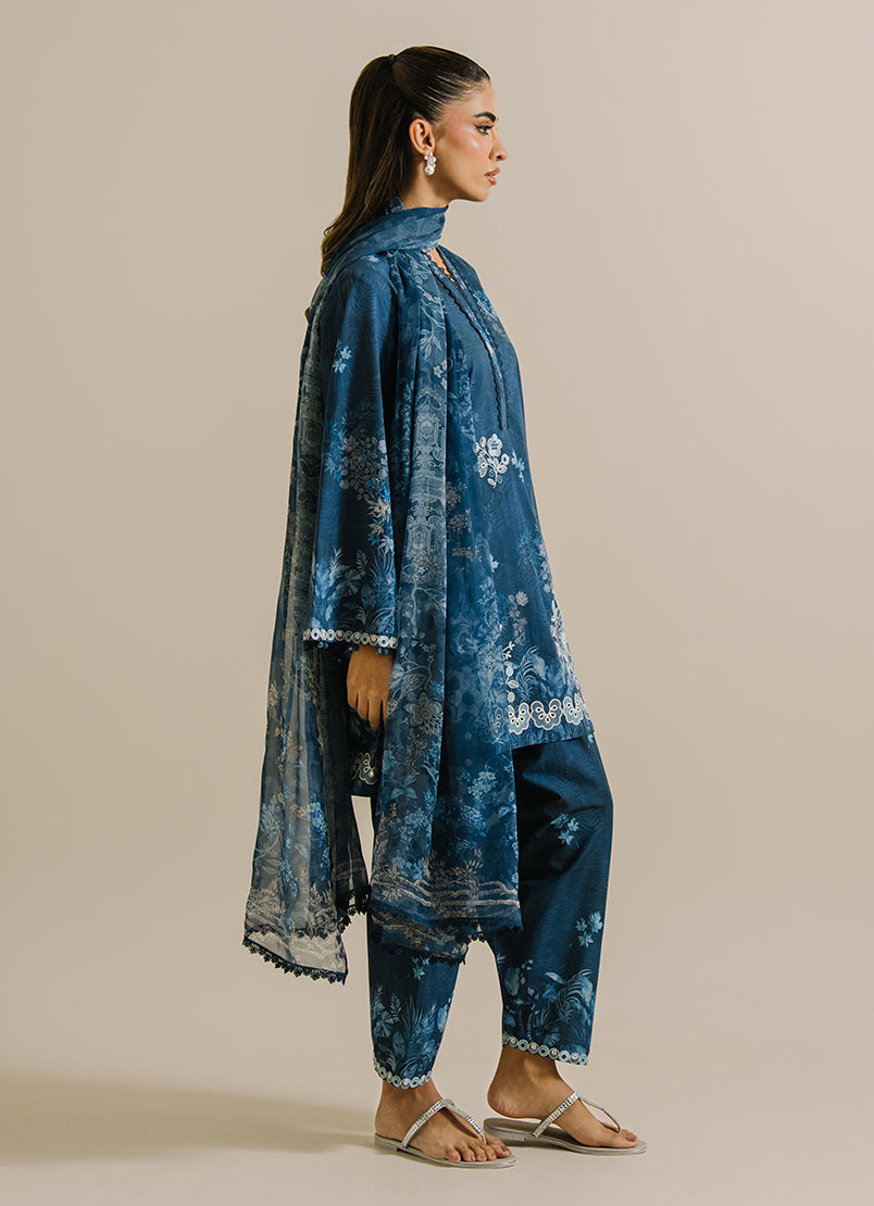 3 PC Printed Embroidered Suit
