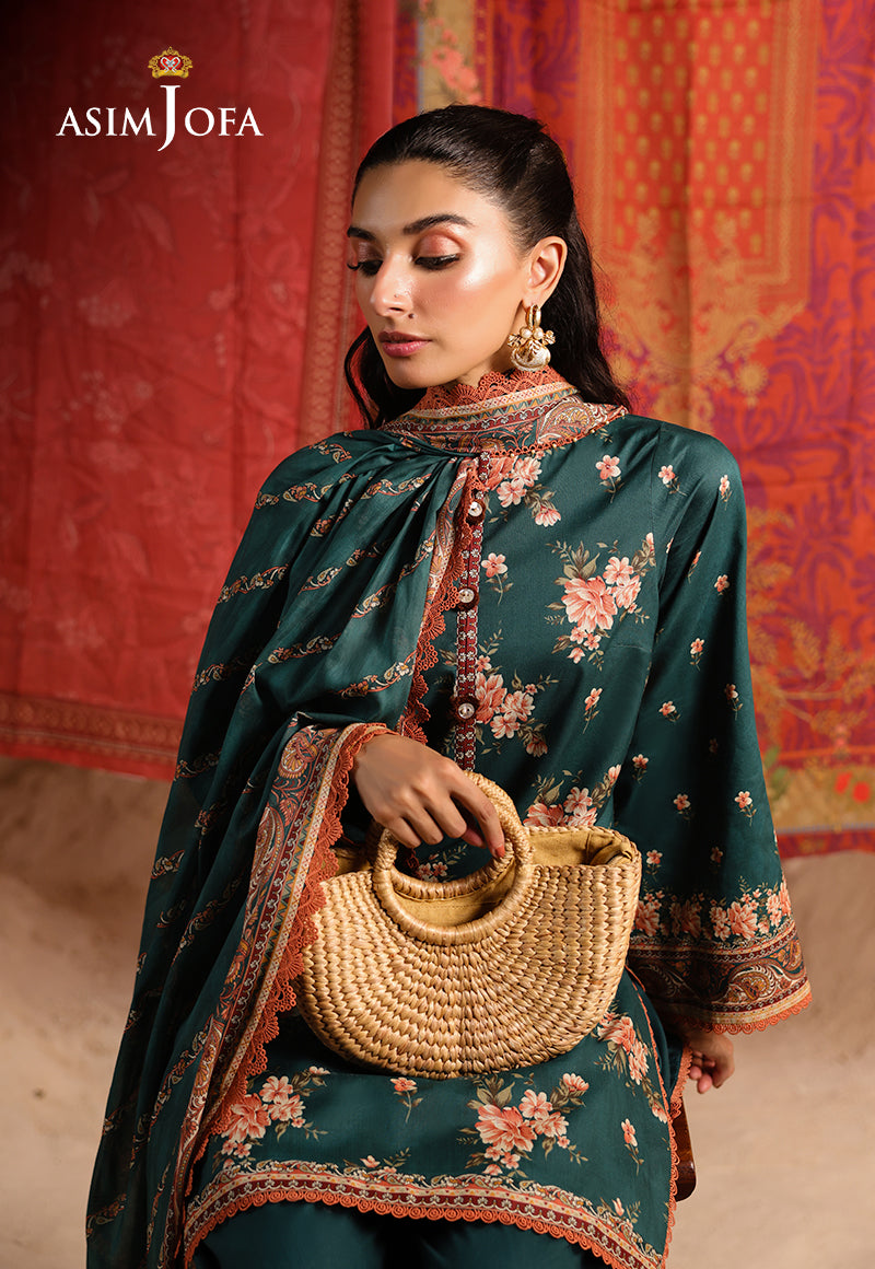 AJUBUD-14 Printed Lawn Stitched 3 PCS