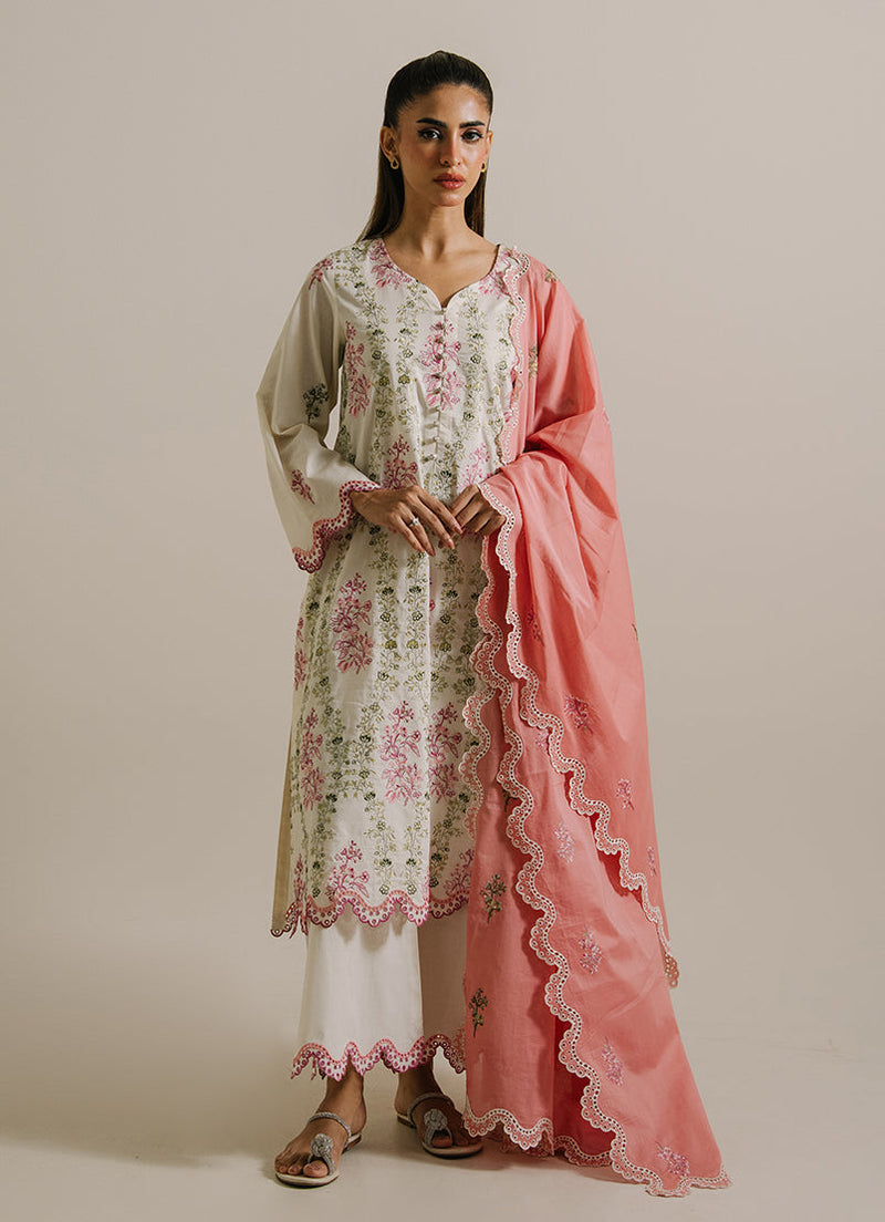 3Pc Embroidered Suit
