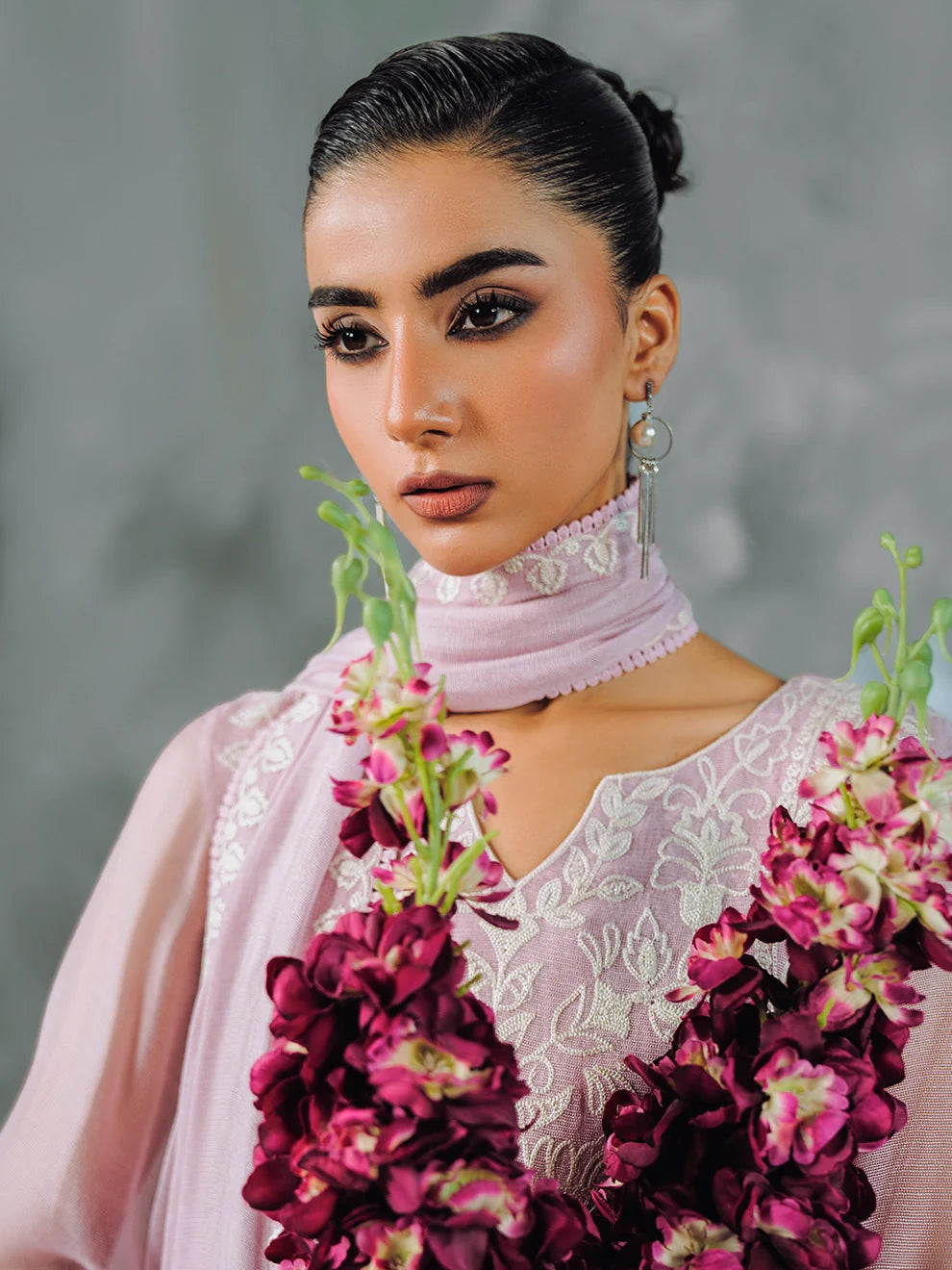 Khaddi Tulle - 4Pcs Tusser Net Ensemble