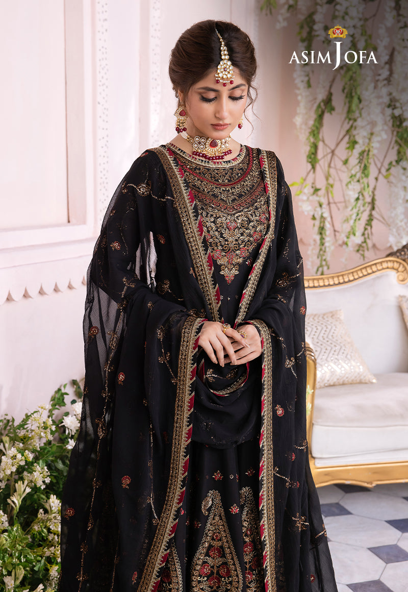 AJSMD-13 EMBROIDERED COTTON NET ORGANZA STITCHED 1 PC