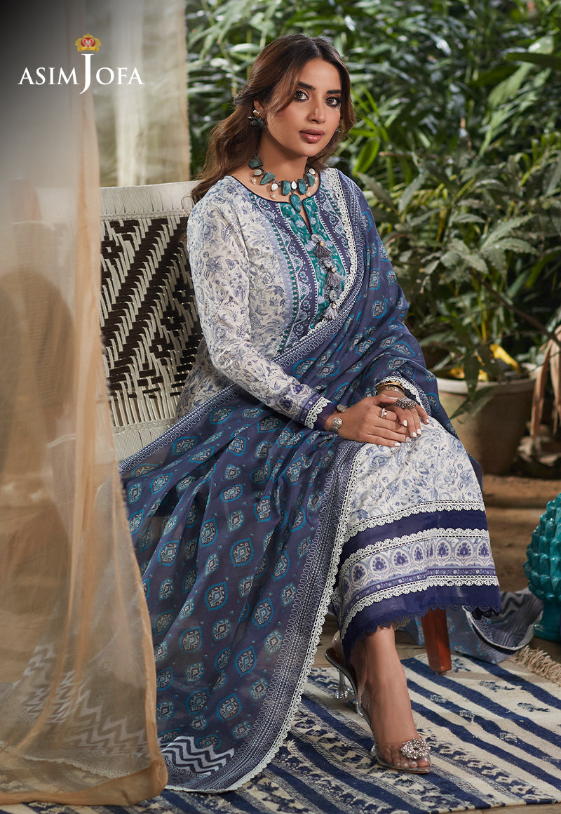 AJS-18 Designers Stitched LAWN 3 PCS