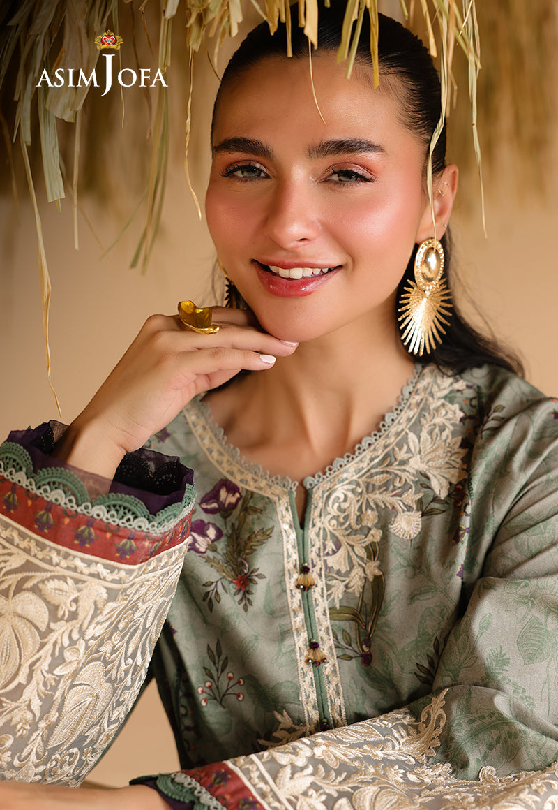 AJUBU-09 Printed Embroidered Lawn 2 Pcs