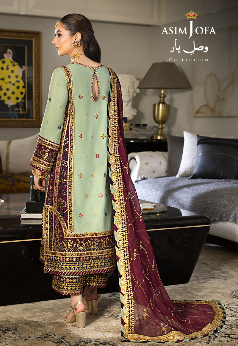 AJVYD-06 EMBROIDERED COTTON SILK STITCHED 3 PCS