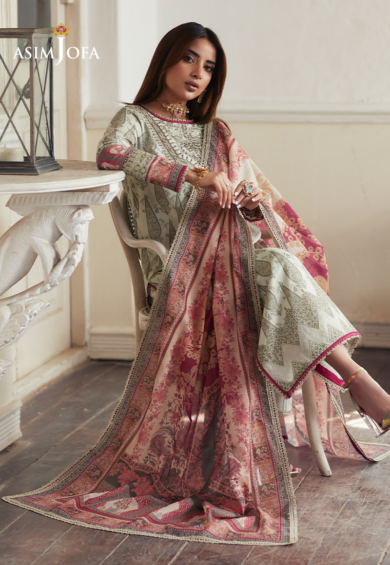 AJS-13 EMBROIDERED LAWN 2 PCS