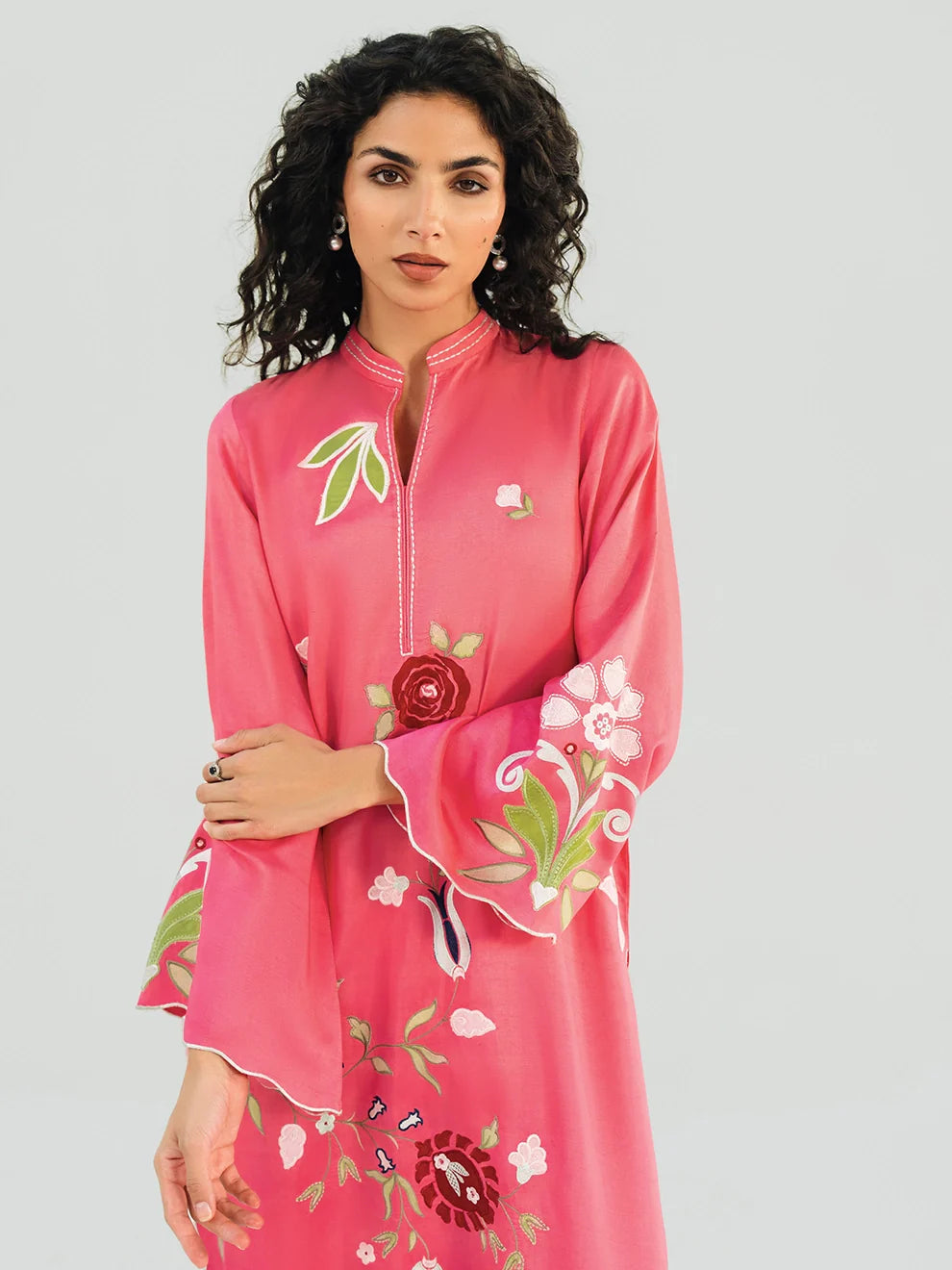 Rose Garden - 2Pcs Khaddi Silk Ensemble