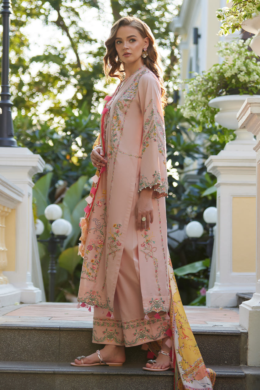 3 Piece Embroidered Linen Suit