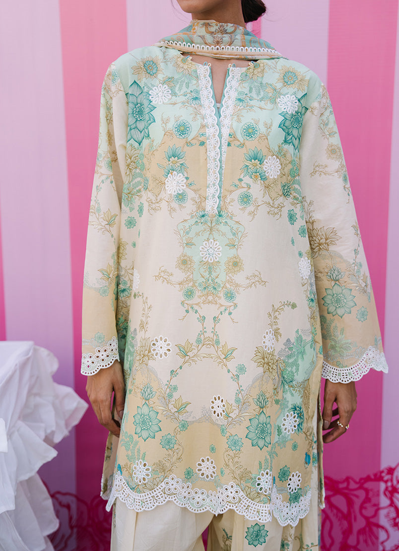 Printed Embroidered 3 PC Suit