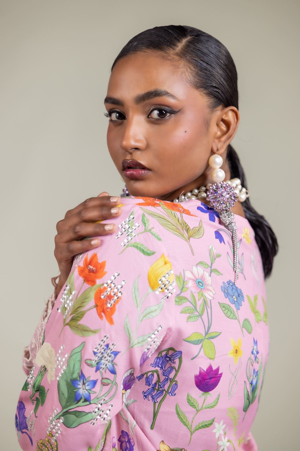 Floral Embroidered Suit