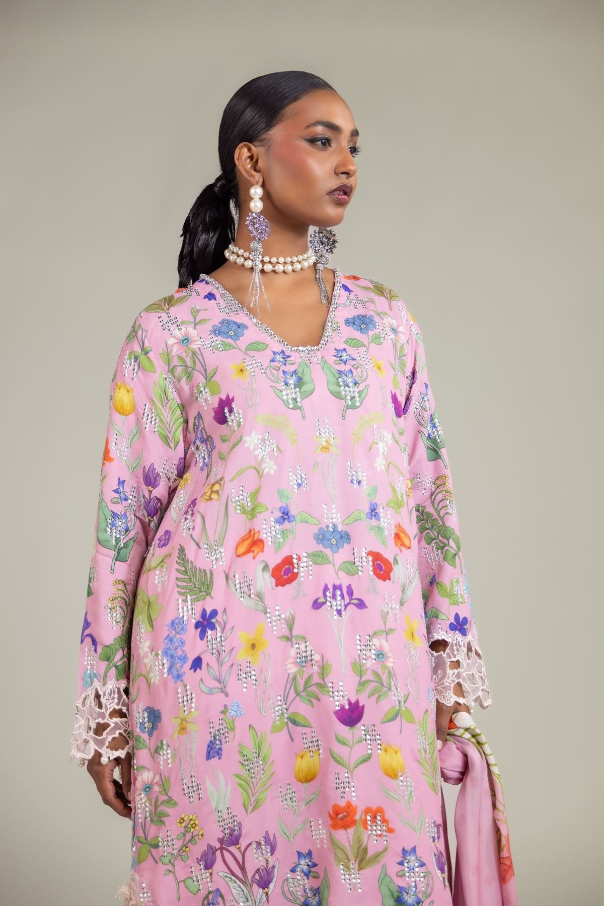 Floral Embroidered Suit