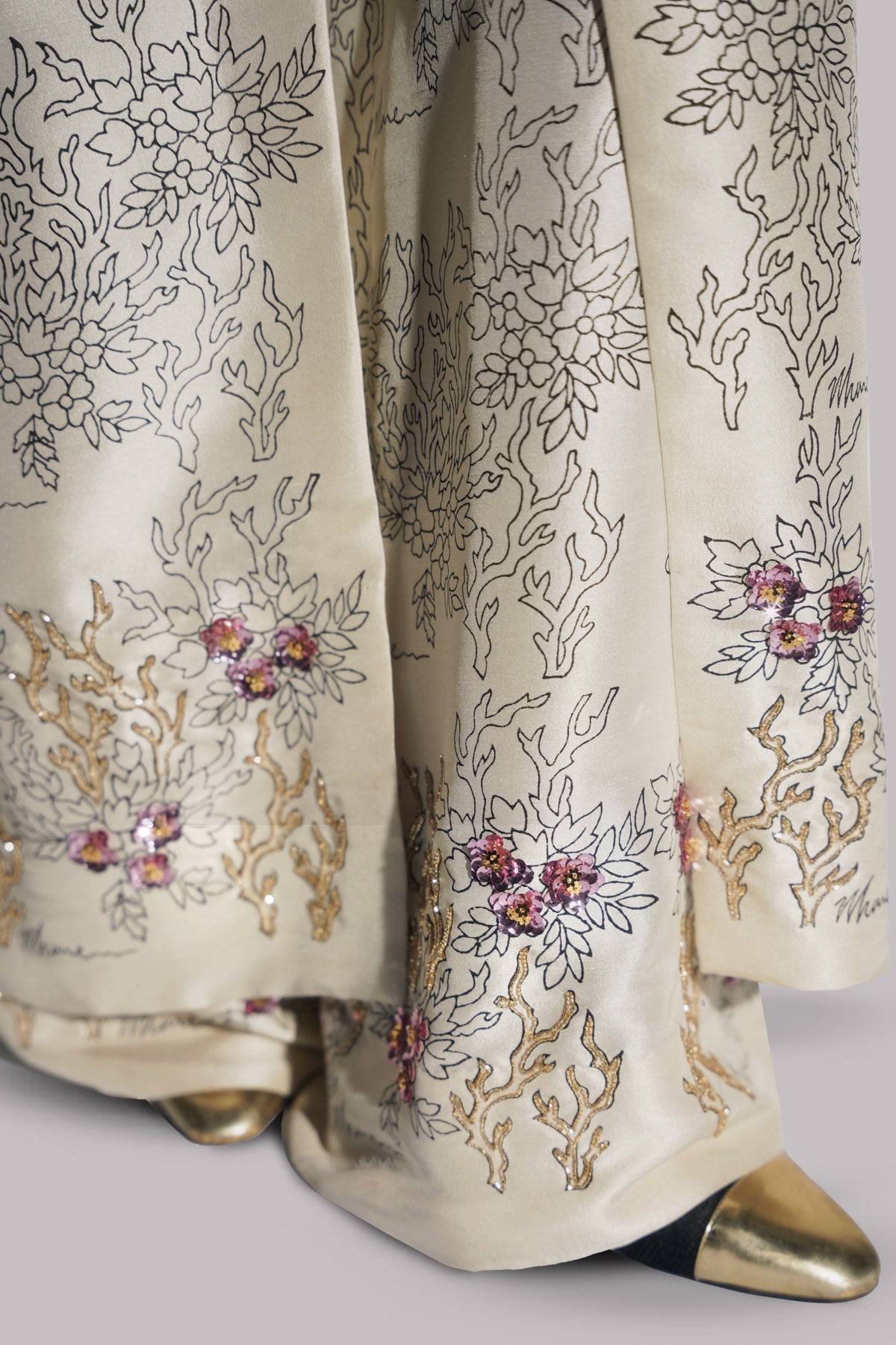 Afterglow Off-Shoulder Block Printed and Embellished Set