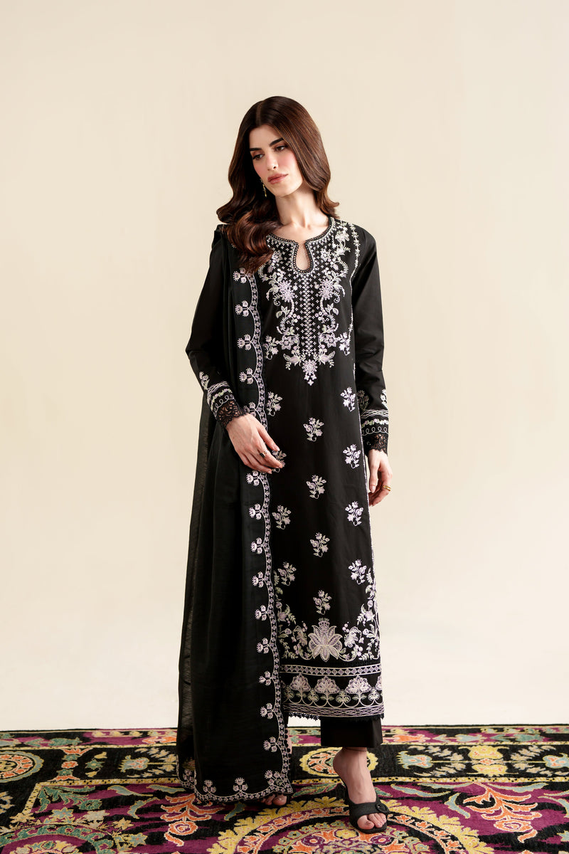 BLACK LUXURY EMBROIDERED 3PCS SET (NPA3-26422)