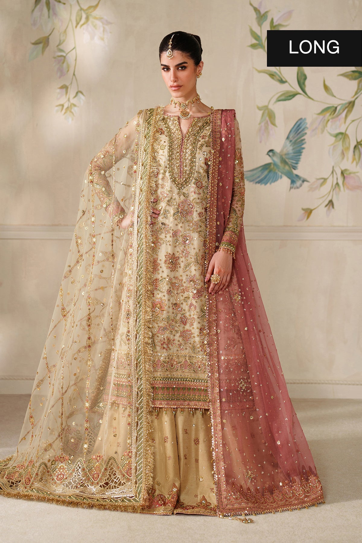 EMBROIDERED NET CH14-02 STITCHED