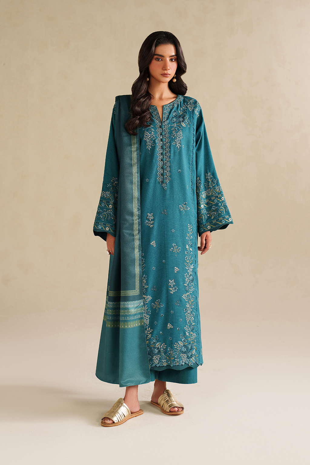 UE-587 Embroidered Khaddar