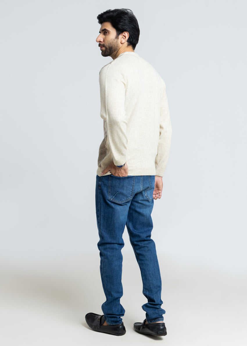 Swan-V-Neck Full Sleeves Sweater (524-14)