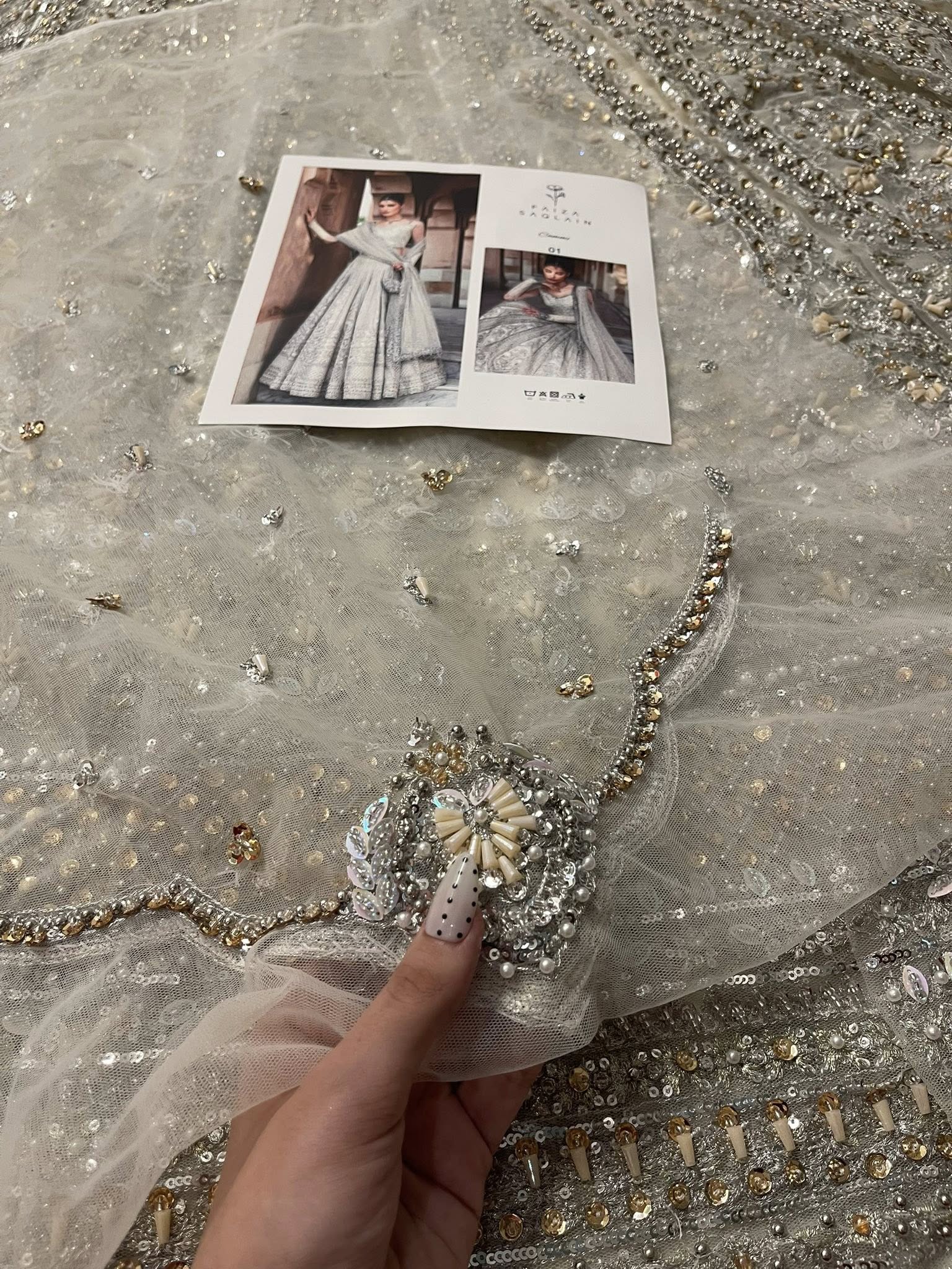 Cammi Style — Mairaz White Net Lehenga