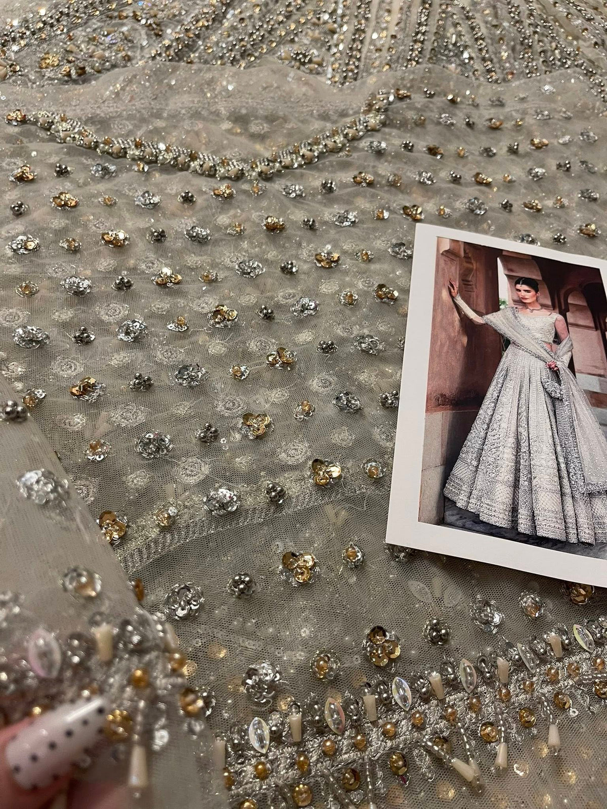 Cammi Style — Mairaz White Net Lehenga