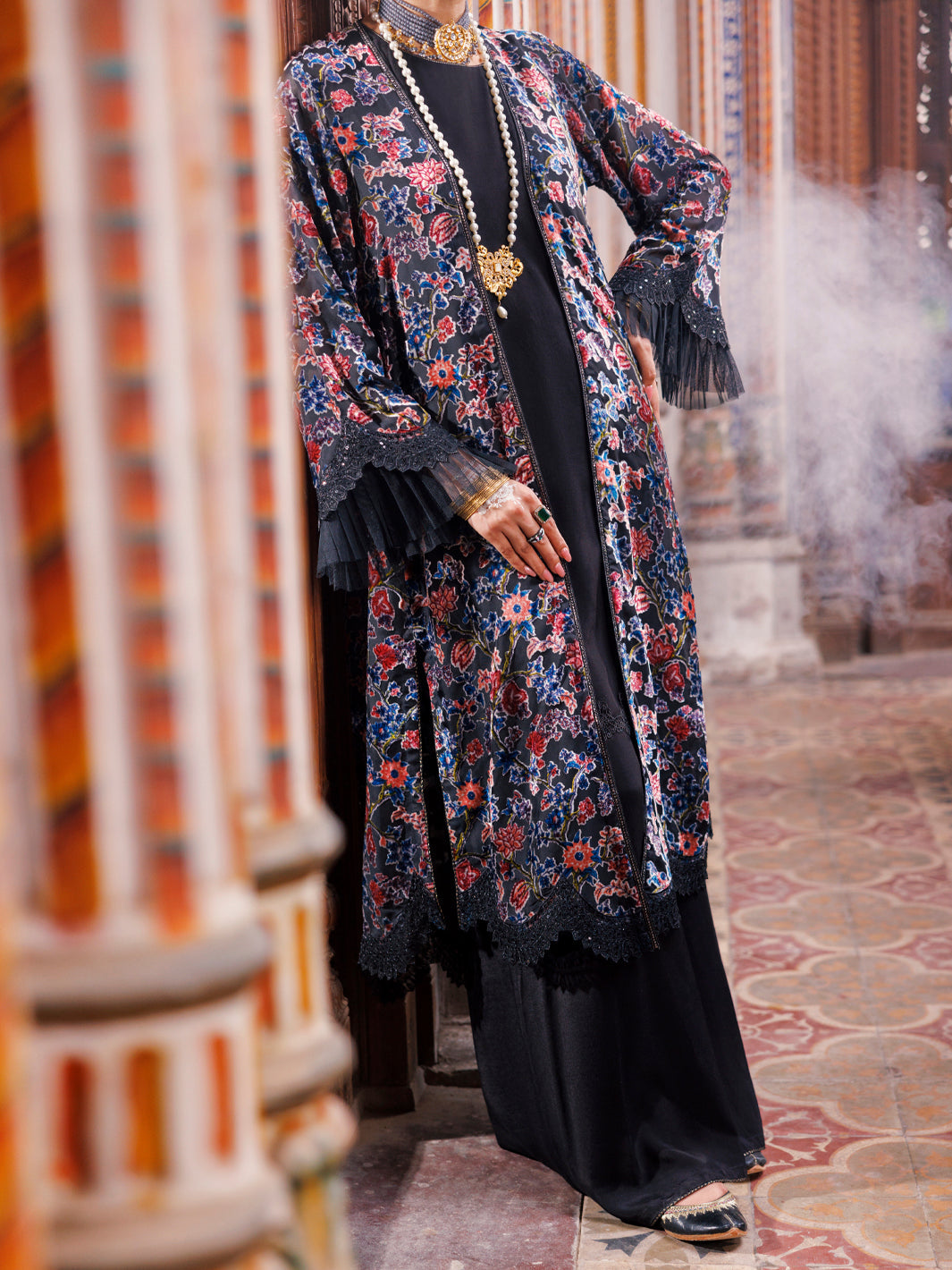 Black Burn Out Formal 2Pc Stitched - AL-LS-LKS-537