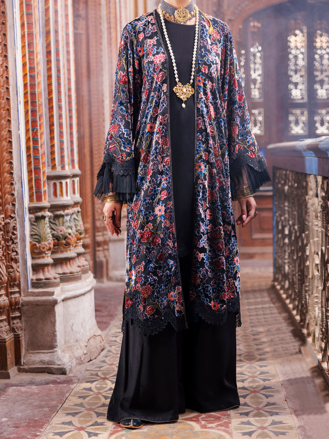 Black Burn Out Formal 2Pc Stitched - AL-LS-LKS-537