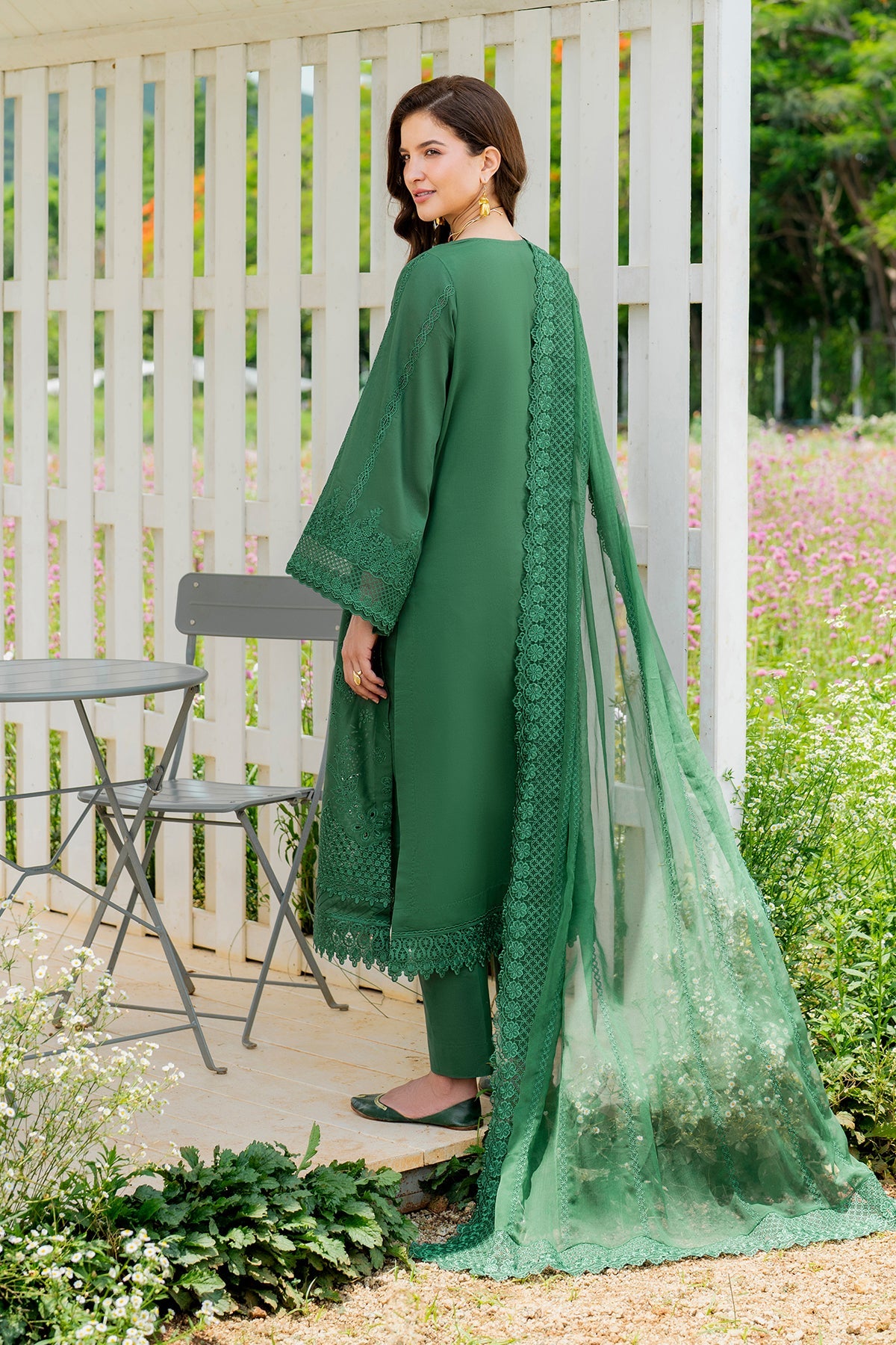3 Piece Embroidered Raw Silk Suit